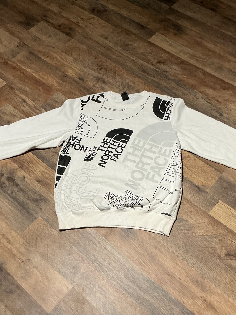 The North Face White Logo Print Crewneck Sweatshirt